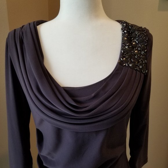 bead works on gown